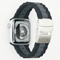 Miniatyrbillede 1 af 3: Tofarvet silikone urrem til Apple Watch Series 1-7 & SE Sort+grå