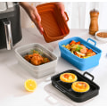 Pikkukuva 2 / 6: Taitettava neliön muotoinen Air Fryer silikonimuotti 19,5x12,7x7 cm Harmaa
