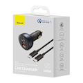 Miniatyrbild 8 av 11: Billaddare Baseus Qualcomm, USB, 2x USB-C, 160W (grå)