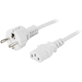 Miniatyrbild 1 av 3: Device cable PC & wall straight CEE 7/7 & IEC C13 0.5m white