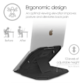 Miniatyrbild 7 av 10: 2-i-1 Portabelt Laptopställ Svart 360 Roterbart