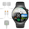Miniatyrbild 1 av 11: Smartklocka med EKG, Bluetooth-samtal och hälsoövervakning Svart