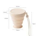 Miniatyrbild 1 av 3: Hopfällbar silikonmugg - 200 ml bärbar vikmugg för resor Vit