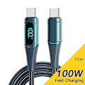 Miniatyrbillede 2 af 4: 100W Digital Display USB-C Kabel - Flettet Blå 1M