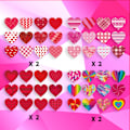 Miniatyrbillede 2 af 4: Sæt med 16 hjertestickers til Valentinsdag