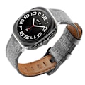 Miniatyrbillede 2 af 3: Rem i ægte læder til Samsung Watch 7 (Ultra 47mm) - Grå