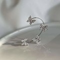 Miniatyrbillede 4 af 7: Ear Cuffs øreringe med sommerfugle 1 par Sølv