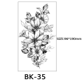 Miniatyrbillede 7 af 9: INF Engangstatoveringer - midlertidige tatoveringer med blomstermotiver 8 stk Sort
