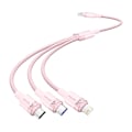 Pikkukuva 2 / 3: USB 2.0 A - 3-in-1 6A kaapeli Vention CTRPG 1.5M (vaaleanpunainen)