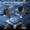 Miniatyrbillede 3 af 6: SP9X Sorte Bluetooth-øretelefoner: Støjreduktion og lang levetid
