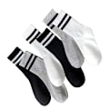 Miniatyrbild 3 av 4: 5 par pack mid-calf strumpor - svart, vit, grå med ränder - blandat