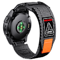 Miniatyrbillede 1 af 5: Quick Release 26mm Vævet Nylonrem til Garmin-ure Sort+grå