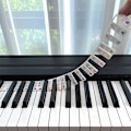 Miniatyrbillede 1 af 6: INF Aftagelige klaver- og keyboardetiketter 88 tangenter Hvid
