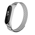 Pikkukuva 1 / 5: Metallihihna Xiaomi Mi Bandille 3/4/5/6 Hopea