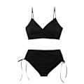 Miniatyrbillede 1 af 6: Elegant Halter Bikini Badedragt til Kvinder Sort L