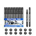 Miniatyrbild 1 av 5: Precision Fineliner Pens - 12 Svarta Pennor för Ritning & Skissning