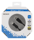 Miniatyrbillede 3 af 4: USB 2.0 cable, 1m, Type C - Type A male, PD prof 1, black
