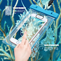 Miniatyrbild 6 av 8: Vattentät mobilväska för smartphone - universal - blå 2-pack