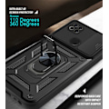 Miniatyrbillede 7 af 9: Magnetisk armor kickstand mobiltelefon etui med ring Redmi 9C/POCO C3/10A Sort