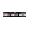 Pikkukuva 2 / 5: UTP patch panel 24xRJ45 Cat6 0.5U 19" cable support black