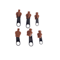 Miniatyrbild 1 av 3: Reparationssats för blixtlås, 6-pack, universell blixtlåsfixare kaffe
