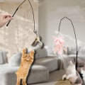 Miniatyrbild 2 av 4: Interactive Cat feather teaser troll-leksak kattfjäderleksak med sugkopp Vit