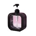 Miniatyrbillede 2 af 2: 500 ml flad genopfyldelig flaske med pumpe Sort