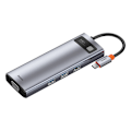 Miniatyrbild 7 av 11: Hub 9in1 Baseus Metal Gleam Series, USB-C till 3x USB 3.0 + HDMI + USB-C PD + Ethernet RJ45 + microSD/SD + VGA