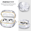 Miniatyrbild 3 av 10: Diamond Pattern Skyddsfodral för Galaxy Buds Live/2/Pro/FE Svart Transparent