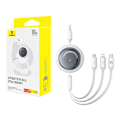 Miniatyrbild 9 av 9: 3-i-1 Baseus Free2Draw USB till M+L+C 100W-kabel, 1,1 m (vit)
