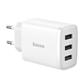 Miniatyrbild 4 av 8: Baseus kompakt snabbladdare, 3x USB, 17W (vit)