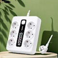 Miniatyrbillede 4 af 4: EU 6-stik, 5 USB-porte, 1 USB-C-port Hvid