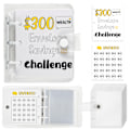 Pikkukuva 1 / 4: Money Saving Challenge Binder - Mini Cash Envelope System - 300 dollarin tavoite Valkoinen