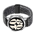 Pikkukuva 2 / 3: Harmaa ja valkoinen kudottu nylon 20 mm:n ranneke magneettilukolla