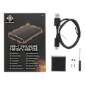 Miniatyrbild 1 av 5: DELTACO GAMING 2.5" SATA HDD enclosure, aluminum, LED, USBC, USB