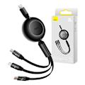 Miniatyrbild 2 av 7: Baseus Bright Mirror 4, USB-C 3-i-1-kabel för micro USB / USB-C / Lightning 100W / 3,5A 1,1m (svart)