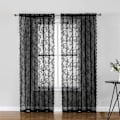 Miniatyrbillede 5 af 5: Sorte blondegardiner 2 stk Sort 100 x 200 cm