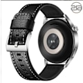 Miniatyrbild 1 av 6: Armband i äkta läder för Samsung Galaxy Watch 4 Svart 22 mm