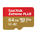 Miniatyrbild 1 av 2: MicroSDXC Extreme Plus 64GB 200MB/s A2 C10 V30 UHS-I