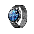 Miniatyrbillede 3 af 11: Smartwatch med EKG, pulsmåler, blodtryksmåler og skridttæller Sort Milanese rem
