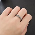 Miniatyrbillede 3 af 5: Ring med drejelige zirkonsten / anti-stress ring Sølv 19 mm