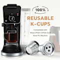 Miniatyrbild 3 av 7: K Cups Återanvändbara kaffekapslar för Ninja Dual Brew kaffemaskin svart sked