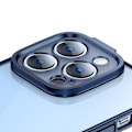Pikkukuva 7 / 8: Baseus Glitter läpinäkyvä kotelo ja karkaistu lasisetti iPhone 14 Prolle (sininen)