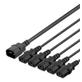 Miniatyrbild 3 av 3: IEC C14 to 5x IEC C13, Y-splitter cable, 3m, 10A/250V, black