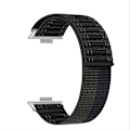 Miniatyrbillede 3 af 4: Stilfuld bølgemønster nylon loop rem til Huawei Watch Fit 4 Pro Sort