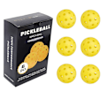 Pikkukuva 1 / 3: Pickleball-pallosetti 6 kpl, 40-reikäiset pickleball-pallot 74 mm Keltainen