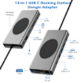 Pikkukuva 2 / 7: 13-in-1 USB-C Hub -monitoimiadapteri HDMI:llä, VGA:lla, Ethernetillä, SD/TF-kortinlukijalla