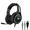 Miniatyrbild 3 av 8: Spelhörlurar Havit GAMENOTE H2232D RGB USB+3.5mm