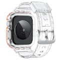 Pikkukuva 2 / 8: Silikoninen urheiluranneke Apple Watch Series 9/10, 46mm, läpinäkyvä musta Oranssi