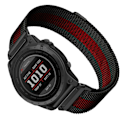 Miniatyrbillede 2 af 3: Garmin Fenix 7X Pro/Fenix 58 Metal Urrem Quick Release Milanese Rustfrit Stål Sort/rød 22 mm